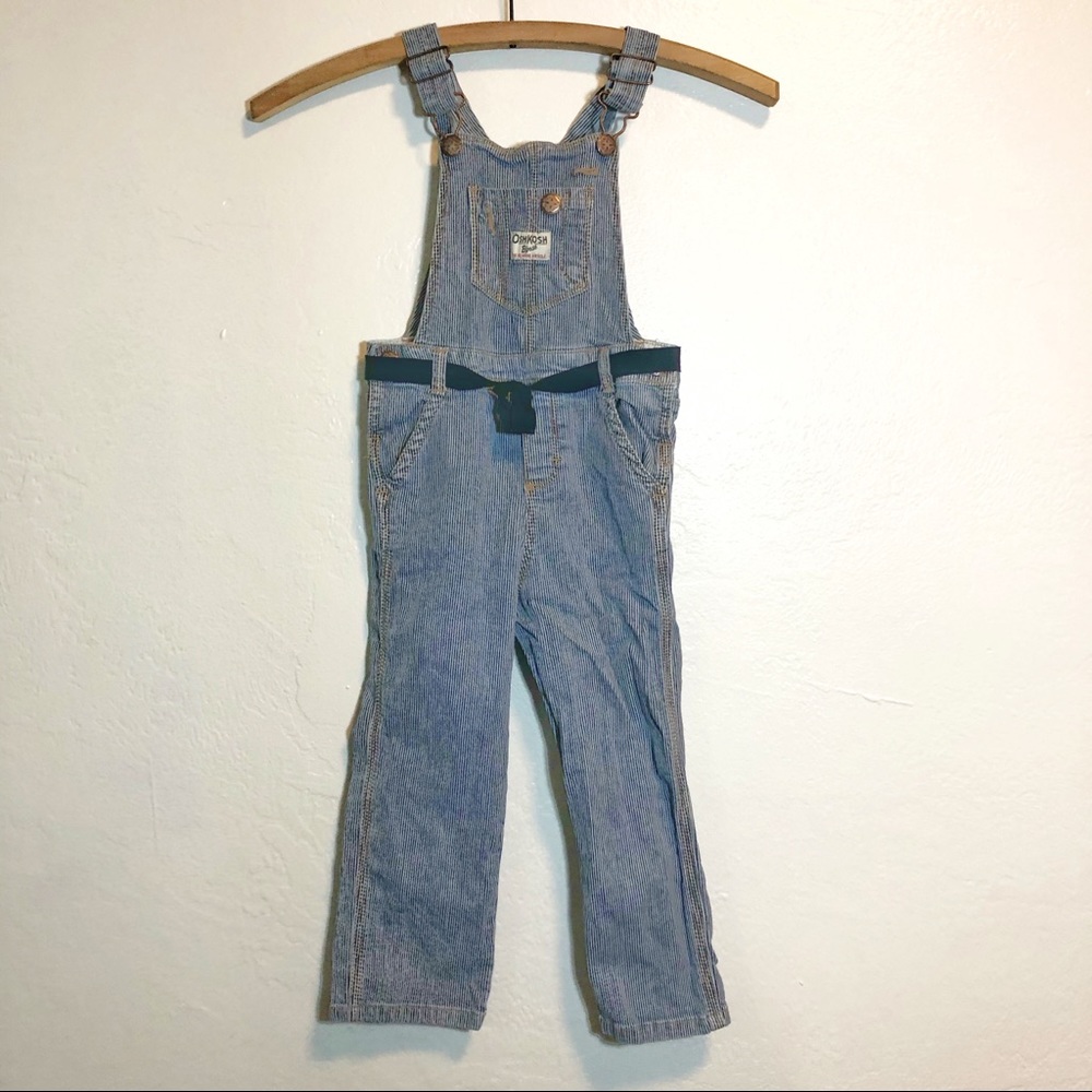 Oshkosh B'Gosh Engineer Stripe Overalls Kids 3T